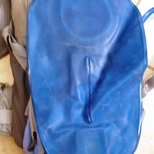 CamelBak hydration backpack with water reservoir, like new, gray/blue