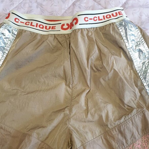 Pinko pants XS beige with silver details and pink lace like new