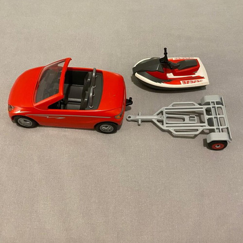 Playmobil Cabrio and Trailer with Jet-ski used