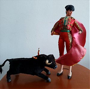 Σετ Κούκλες Ταυρομάχος & Ταύρος Σουβενίρ Αναμνηστικό Ισπανίας Διακοσμητικό Μεταχειρισμένο Ευκαιρία
