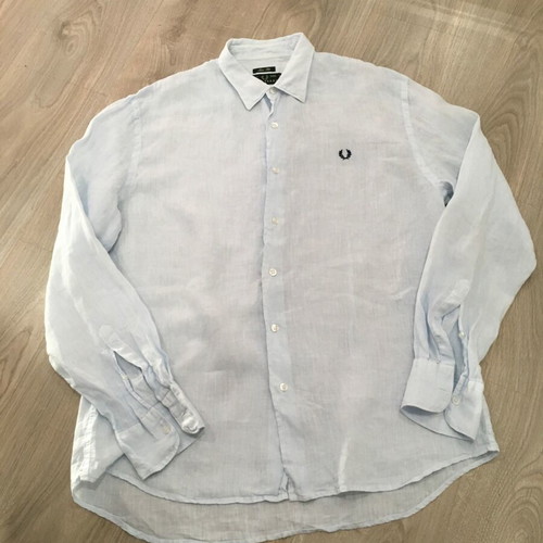 Fred Perry linen shirt men XXL like new, blue