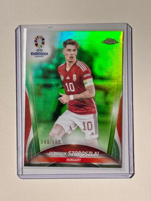 2024 Topps Chrome UEFA EURO 2024 Dominik Szoboszlai Neon Green 149/150 Hungary