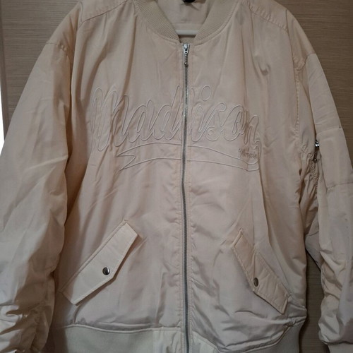 H&M oversized women's bomber jacket like new, beige, size M