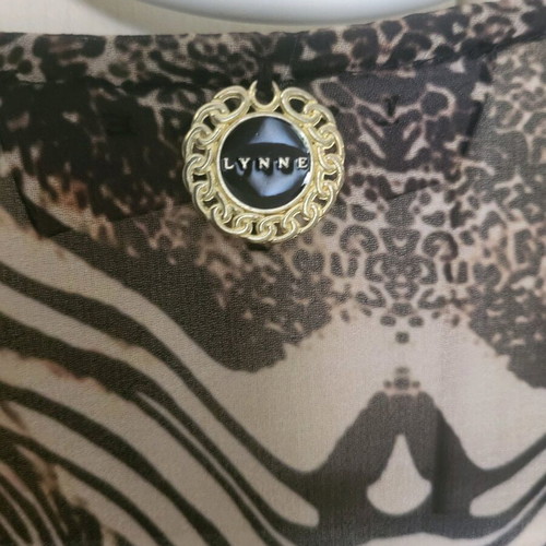 Φόρεμα Lynne καινούργιο animal print 38αρι μπεζ-μαύρο