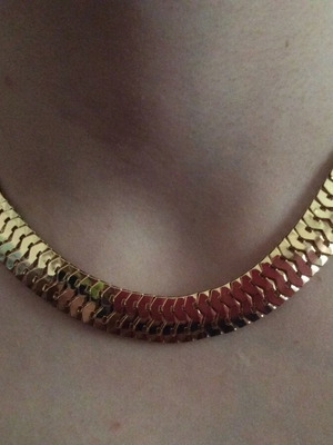 Thick snake chain necklace women new, gold stainless steel