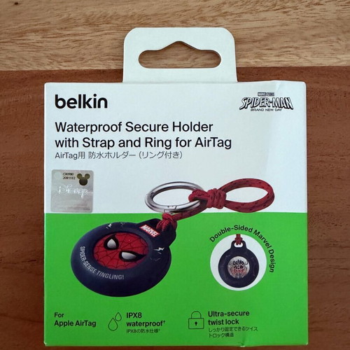 Belkin MSC021 Waterproof Holder for AirTag Marvel Spider-Man new