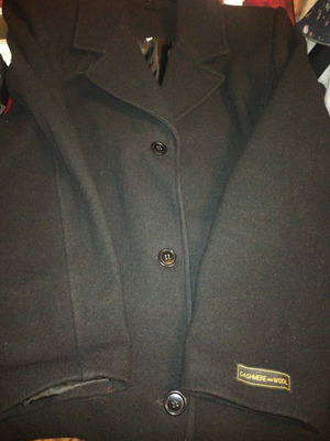 Cashmere coat black size 58 new