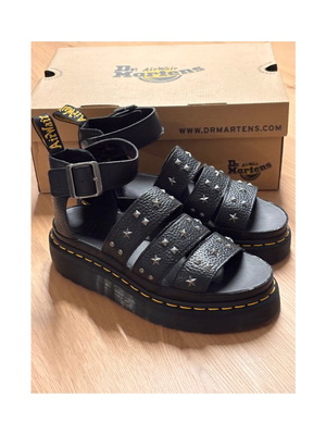 Dr. Martens Clarissa II Quad HDW Platform Sandals new, size 38, black leather