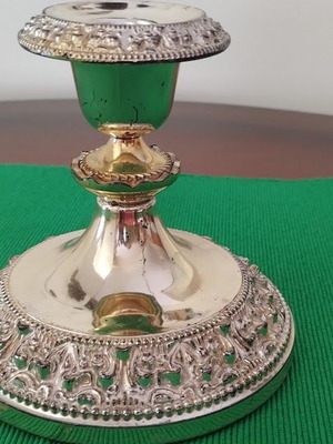 Silver-Plated Candlestick used with vintage patina