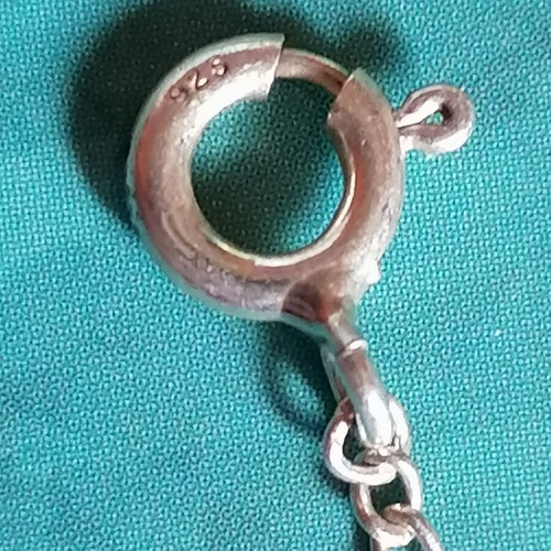 Silver 925 anklet with Figaro chain and dangling stars new