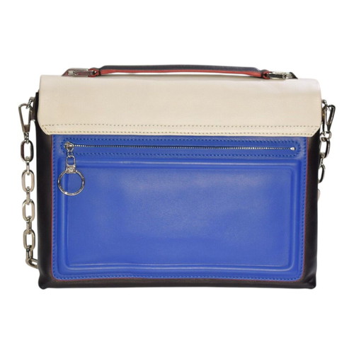 Versace tricolor leather shoulder bag with Medusa metal logo