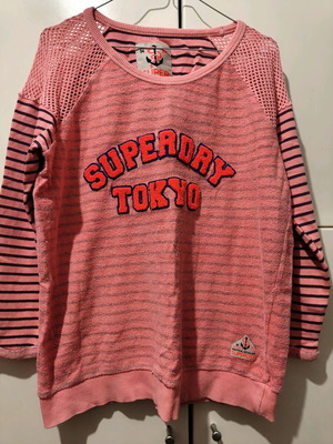 Γυναικεία μπλούζα Superdry σαν καινούργιο, μέγεθος S, άσπρο και ροζ
