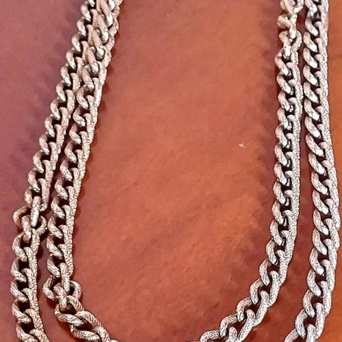 Cuban Link Necklace like new, layered gold and silver chain