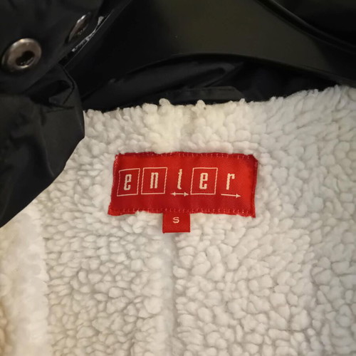 Enter long jacket like new, black and white with lining