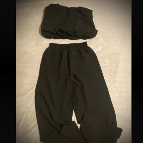 Top and wide-leg pants set black like new