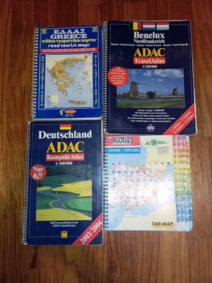 Road maps used, Greece, Germany, Benelux, France, Granada album