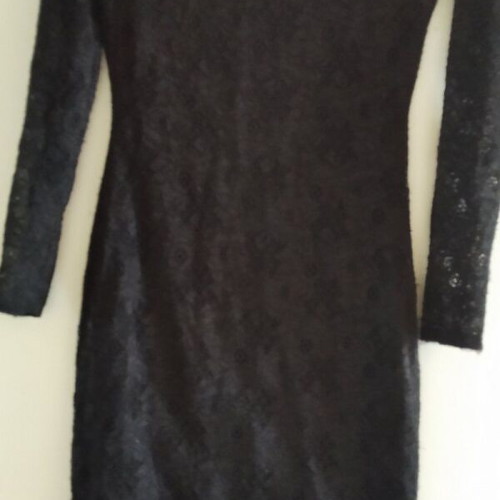 Black evening dress with long sleeves, like new, size XS