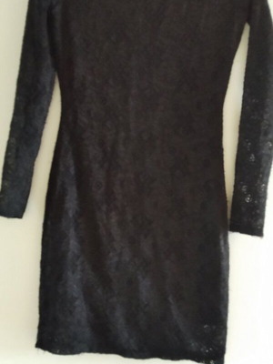 Black evening dress with long sleeves, like new, size XS
