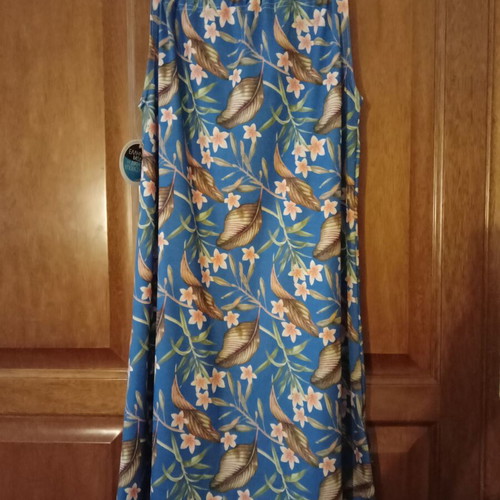 Summer Mini Dress with Blue Floral Print, New, One Size
