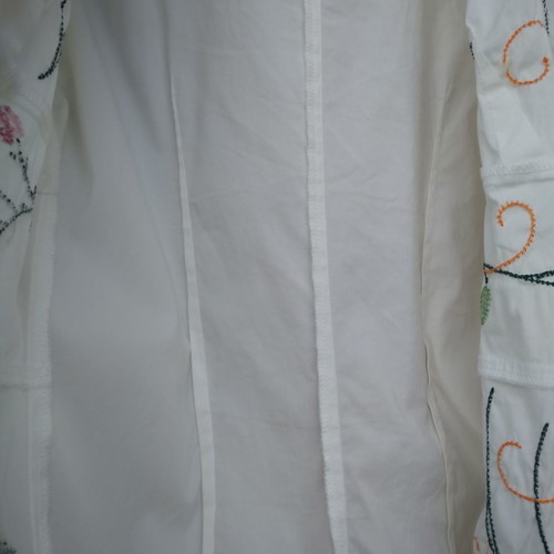 Flavio Castellani women's shirt used, white with floral patterns
