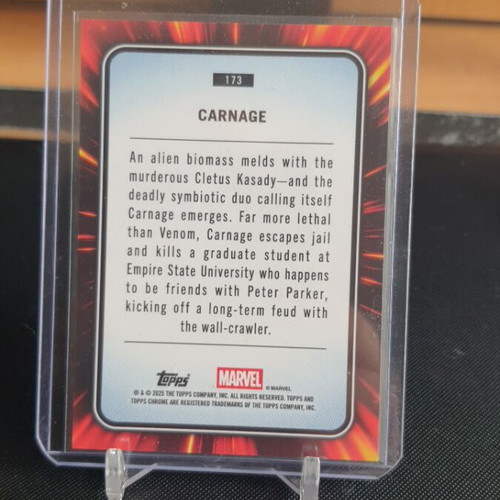 Topps Chrome Marvel 2025 Carnage Green Laser card like new