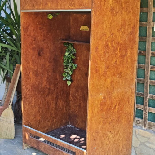Handmade Terrarium Large OSB Cage with Sliding Double Glass 105x81.5x191 cm