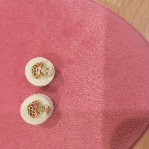 Steel earrings new, colorful mushroom-shaped