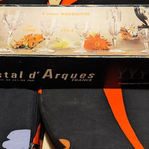 Cristal d'Arques Washington Champagne Coupes Set of 6, like new