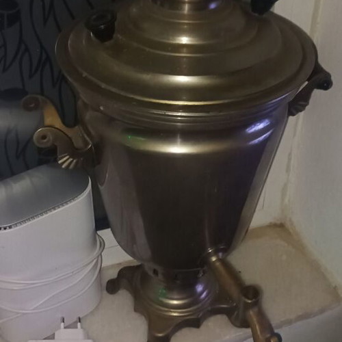 Samovar used, Russian antique with missing plastic handle