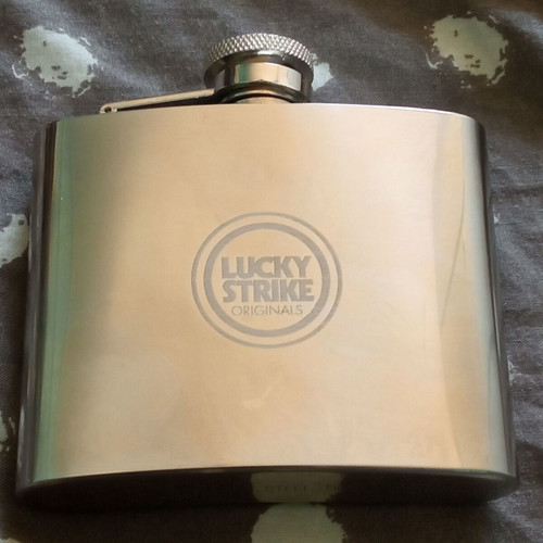 Vintage Lucky Strike promotional flask used