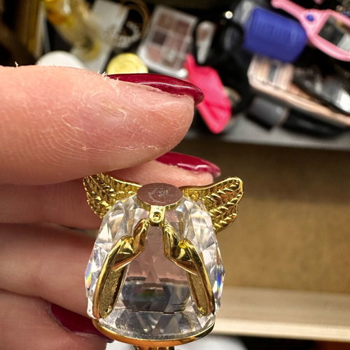 Swarovski Angel vintage retired brooch with crystal, like new