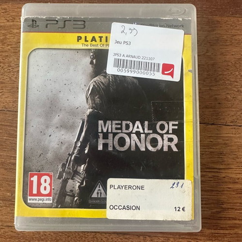 Medal of Honor - PS3 - Jeu Occasion Pas Cher