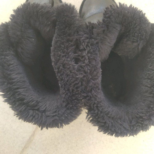B+W black snow boots used with fur lining, size 37.5-38