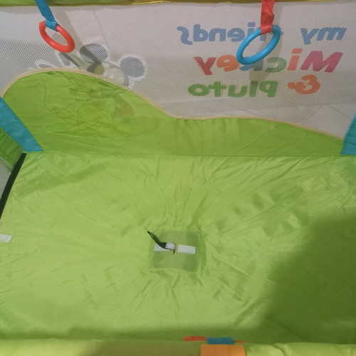 Grecostrom 2-Level Playpen used with mosquito net