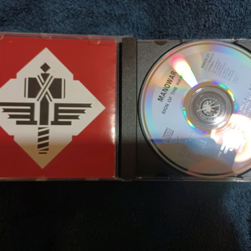 Manowar Sign of the Hammer CD used, signed by Ross the Boss