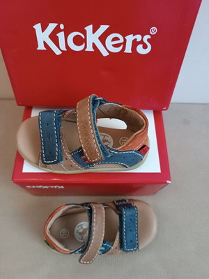 Kickers leather sandals like new, multicolor, size 19