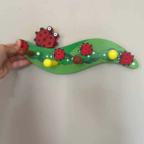 Montessori kids room set like new, cotton storage and wooden hooks