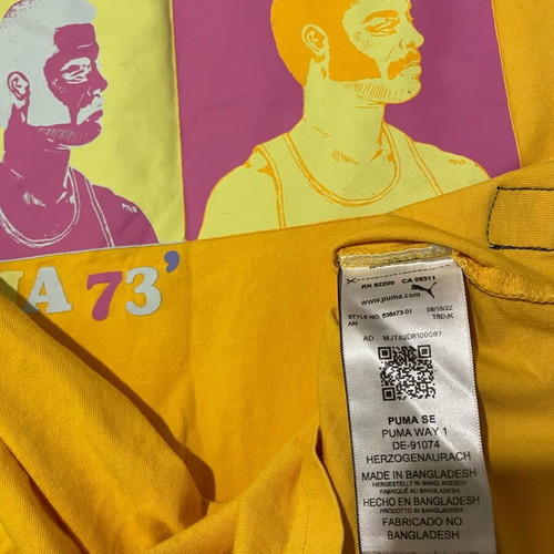 Puma Yellow Pop Art Graphic T-Shirt Size M like new