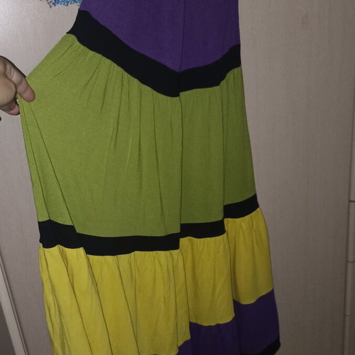 Enzzo long women's dress like new, size S-M, cotton, multicolor black