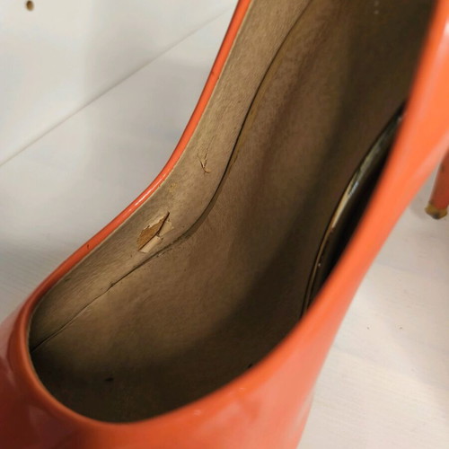 Coral patent platform heels 12 cm like new, size 40