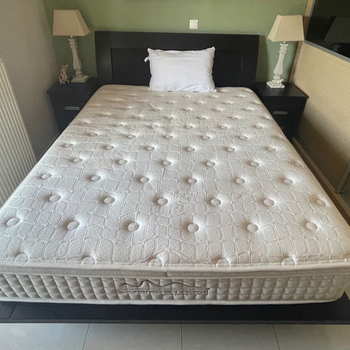 Bedroom set with mattress and storage used