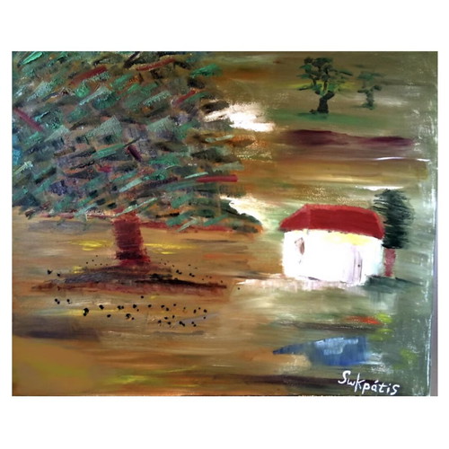Ulivo Original Oil Painting by Swkpatis New