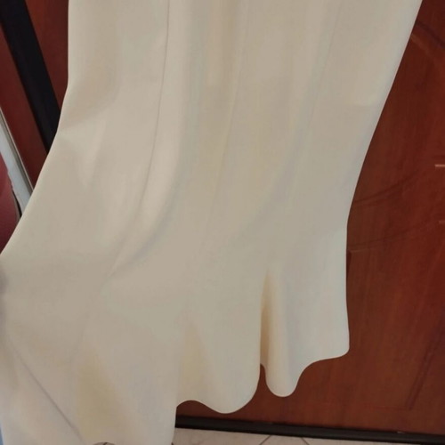 Wedding dress, cream color, long elegant with decorative ring straps