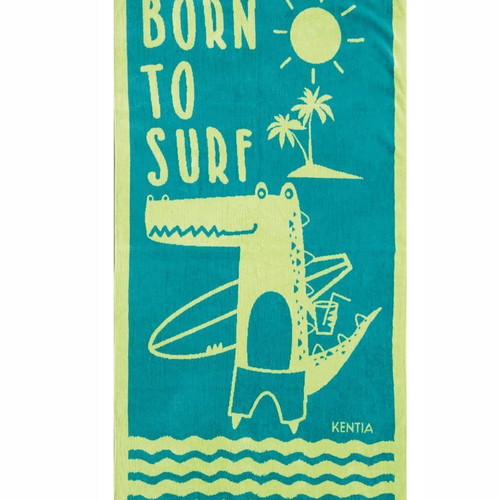 Orinoko 25 Green-Blue children's velour beach towel 70x140cm 100% cotton new