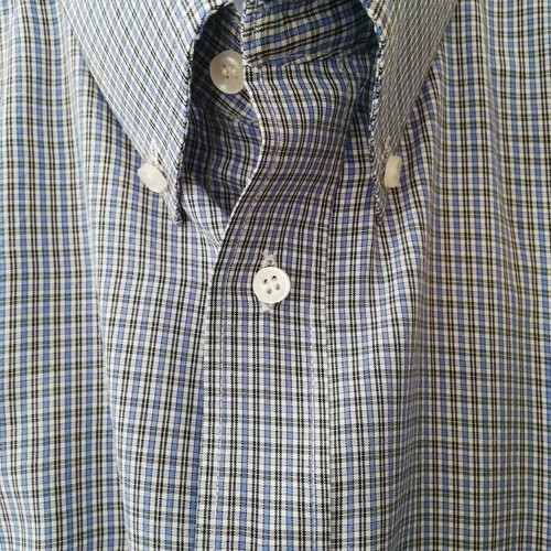 Secolo men's shirt used, long sleeve, size 41, blue-white-black check