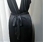  Φόρεμα Large MANGO, μαύρο με στρας στους ώμους και στην ζώνη. Ανοιχτή πλάτη.