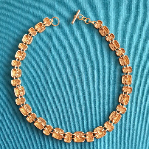 Anne Klein vintage choker necklace used, gold tone