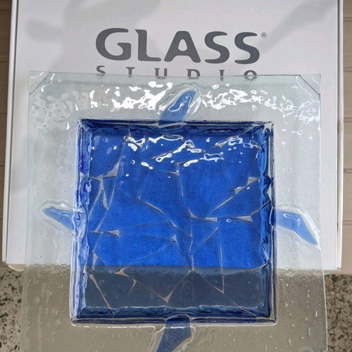 Handmade glass platter 40×40 like new Glass Studio