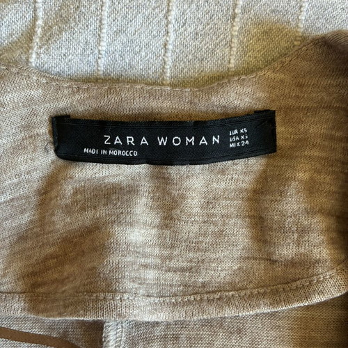 Zara Beige Knit Wrap Mini Dress wool blend XS used