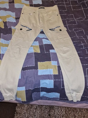 Men's cargo jeans like new, beige, size 32, slim fit